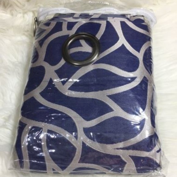 Softline Barra Blue Violet Grommet Single Top Curtain Panel 53" x 84" - Picture 5 of 6